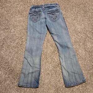Roadrunner Y2K Embellished Flap Pocket Low Rise Bootcut Jeans